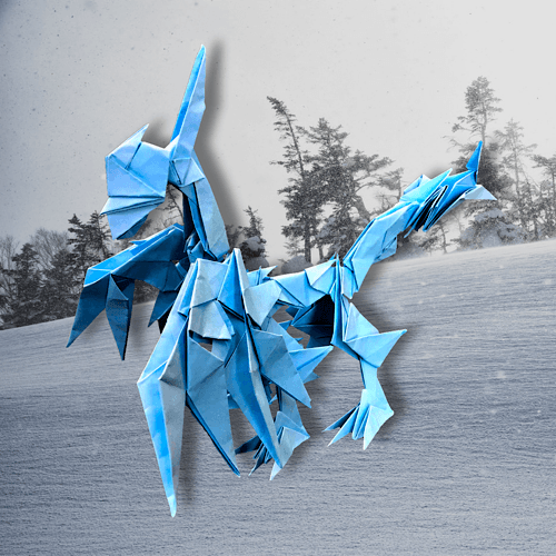 りょうすけ@組み立て折神工房Assembly Origami Workshopさんによる「コールド・ドレス」 26枚の折り紙